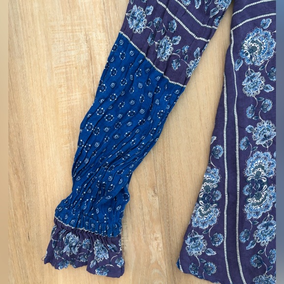 Scarf Print Blue and Purple Patterned Blouse Free people in size extra small - Picture 4 of 8